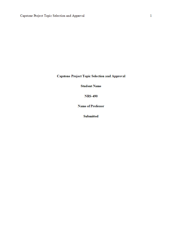 Nrs Topic Assignment Capstone Project Topic Selection And