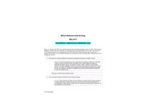 NR 327 Faculty Assignment # 1; Case Study Legal Issues in Maternity Care