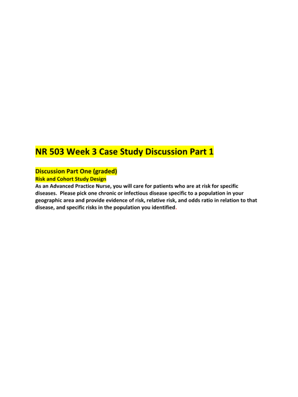 NR 503 Week 3 Case Study Discussion ►