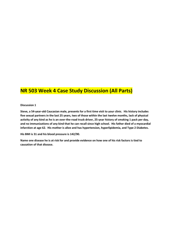 NR 503 Week 4 Case Study Discussion ►