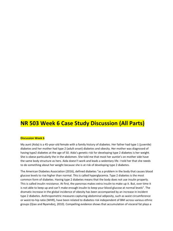 NR 503 Week 6 Case Study Discussion ►