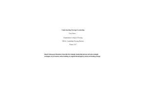 NR 504 Week 5 Discussion Question - Understanding Strategic Leadership →