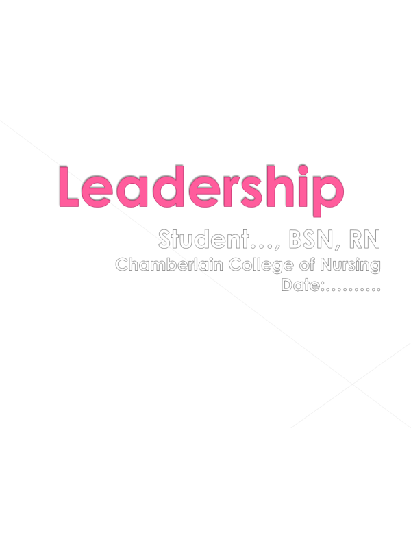 NR 504 Week 7 Assignment; Electronic Leadership Presentation →