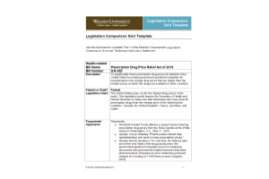 NURS 6050 Module 2 Assignment; Legislation Comparison Grid and Testimony-Advocacy Statement