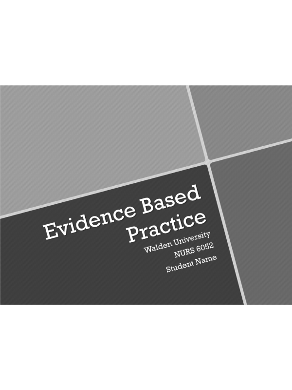 Evidence-Based Project, Part 1; An Introduction to Clinical Inquiry