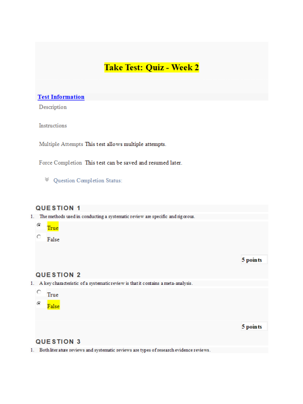 NURS 6052 Module 2 (Weeks 2-3) Quiz; Is It Quantitative, Qualitative, or Mixed Methods