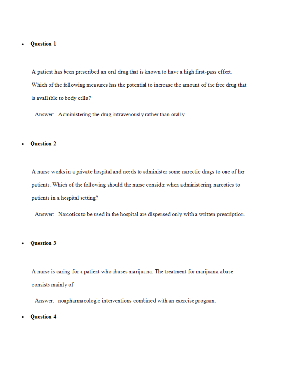 NURS 6521D-6, NURS-6521F-6, NURS-6521N-6-Advanced Pharmacology; Exam - Week 7 Midterm (100 out of 100 points)