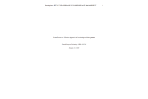 NRS 451VN Topic 2 Assignment; Benchmark - Effective Approaches in Leadership and Management - Nurse Turnover