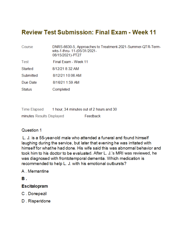 DNRS 6630-5, Week 11 Final Exam
