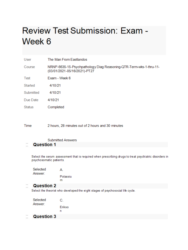 NRNP 6635-15, Week 6 Midterm Exam