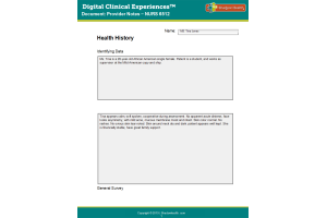 NURS 6512 Week 4 Digital Clinical Experience (DCE); Health History Assessment