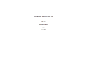 NRS 493 Topic 1 Assignment; Professional Capstone and Practicum Reflective Journal