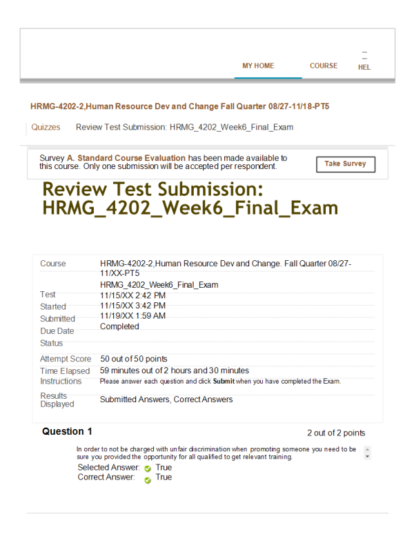 HRMG 4202 Week 6 Final Exam (100% Correct Fall Session)