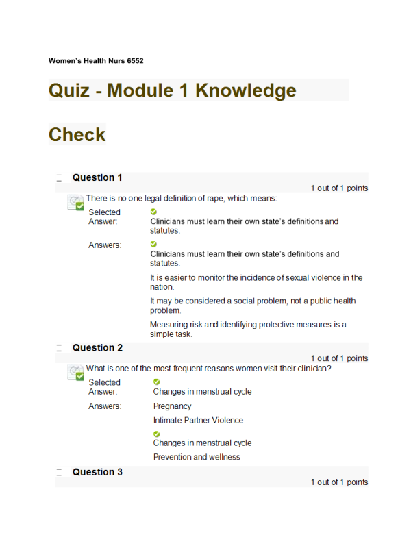 NRNP 6552 Week 2 Knowledge Check