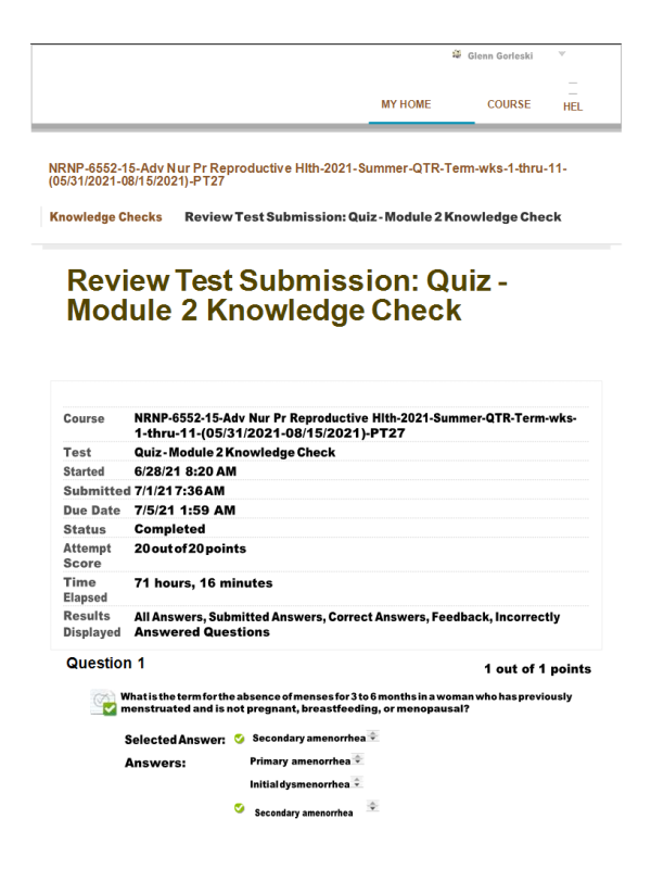 NRNP 6552 Week 5 Knowledge Check