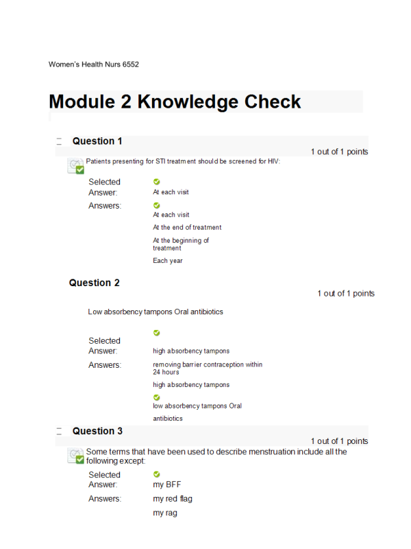 NRNP 6552 Week 5 Knowledge Check