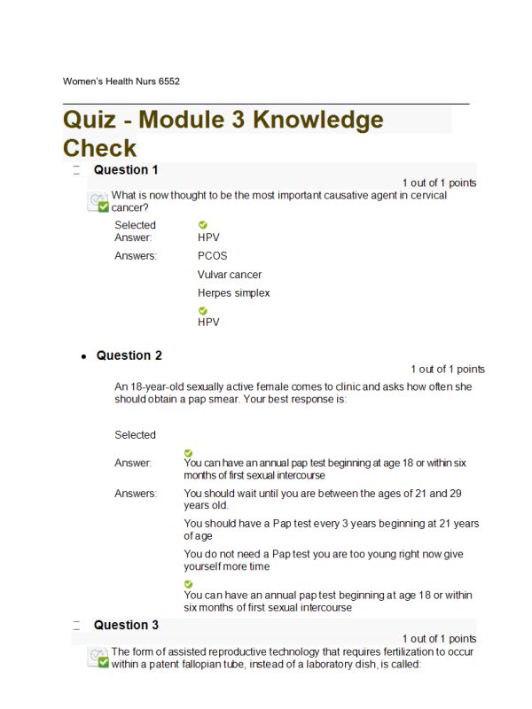 NRNP 6552 Week 8 Knowledge Check