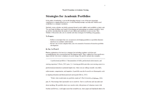 NURS 6003 Week 8 DiscussionStrategies for Academic Portfolios