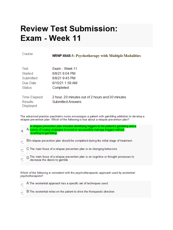 NRNP 6645-1 Week 11 Final Exam | Course Resources