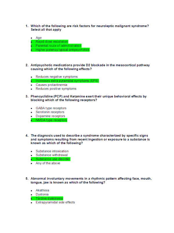 NRNP 6675 Week 6 Midterm Exam Solutions (100% Correct)