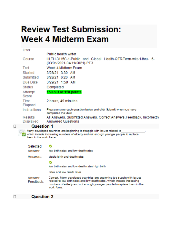 HLTH 3115S-1, Week 4 Midterm Exam