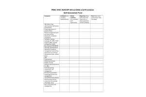 PRAC 6540 Week 1 Assignment 2; Clinical Skills and Procedures Self-Assessment (Template)