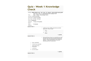 NRNP 6568 Week 1 Knowledge Check - Professional Issues (10 out of 10 Points)