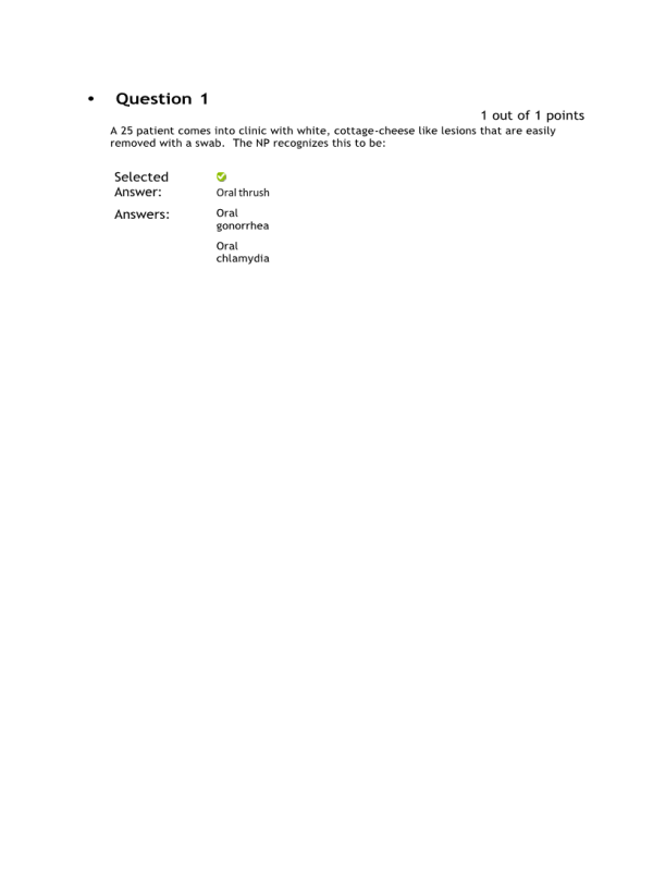 NRNP 6568 Week 3 Knowledge Check - HEENT Conditions (10 out of 10)