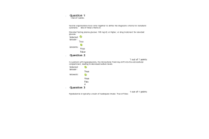 NRNP 6568 Week 7 Knowledge Check - Endocrine Conditions (100% Correct)