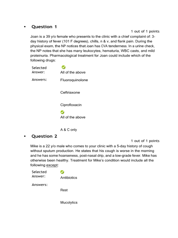 NRNP 6568 Week 8 Comprehensive Practice Questions (All Correct)