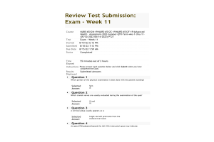 NURS 6512N-19, NURS-6512C-19, NURS-6512F-19, Advanced Health Assessment; Exam - Week 11 Final