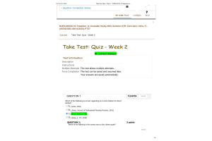 NURS 6003 Week 2 Quiz; APA Style and Format