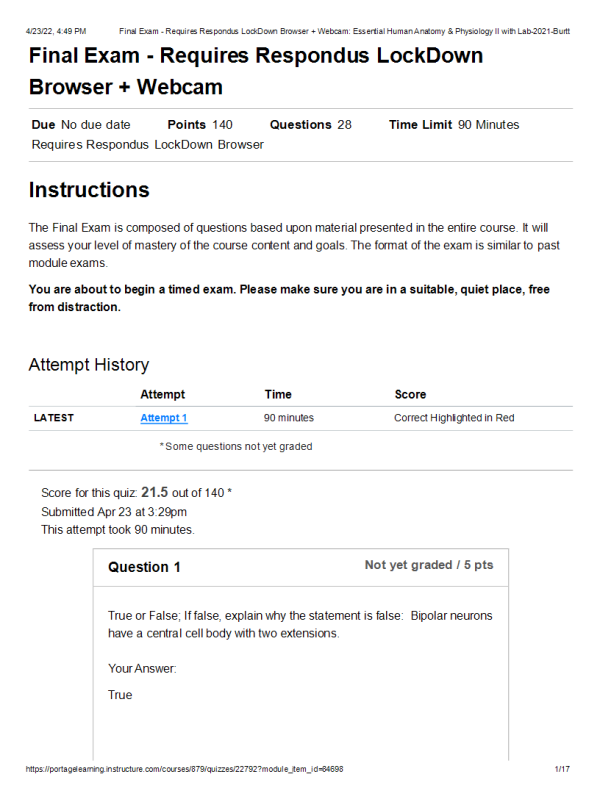 BIOD 152 Final Exam