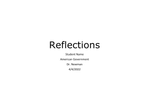 POLI 1001 Week 5 Assignment; Reflection; American Government