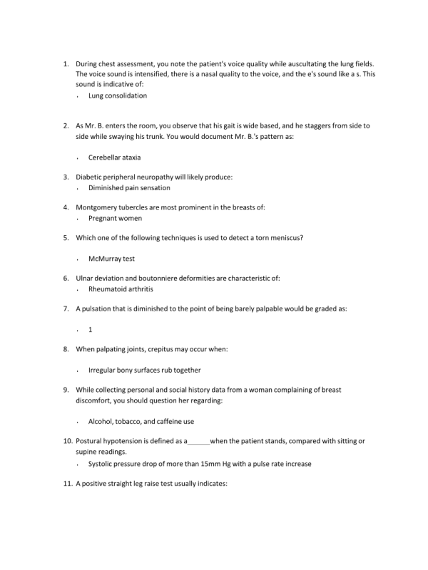 NURS 6512 Week 11 Final Exam Practice Questions-Answers