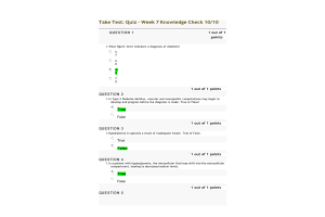 NRNP 6568 Week 7 Quiz - Knowledge Check (10 out of 10 Points)