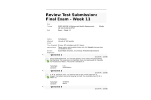 NURS 6512N-34 Week 11 Final Exam (100 out of 100 Score)