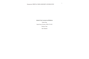 PHI 413V Topic 5 Assignment; Benchmark - Patient s Spiritual Needs Case Analysis (Fall)