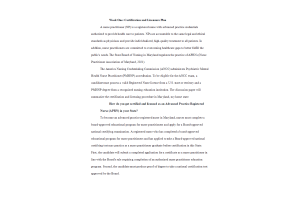 NRNP 6675 Week 1 Discussion; Certification and Licensure Plan - The Certification and Licensing Procedure in Maryland (Including Responses)