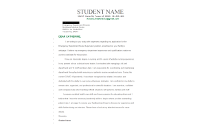 NRS 451VN Topic 1 Assignment; Resume and Cover Letter