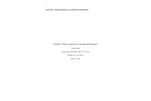 NRS 451VN Topic 2 Assignment; Benchmark - Effective Approaches in Leadership and Management - Nurse Staffing Proportion