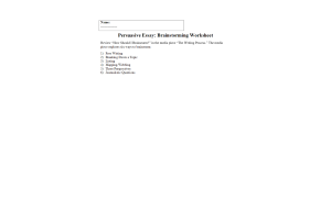 PHI 105 Topic 2 Assignment; Persuasive Essay; Brainstorm Worksheet