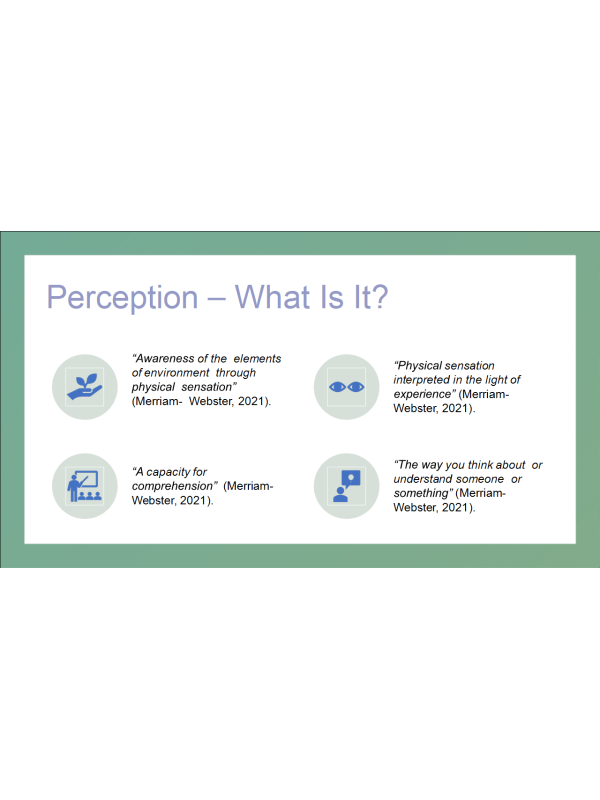 PHI 105 Topic 2 Assignment; Perception Presentation; Senses, Perception, and Critical Thinking