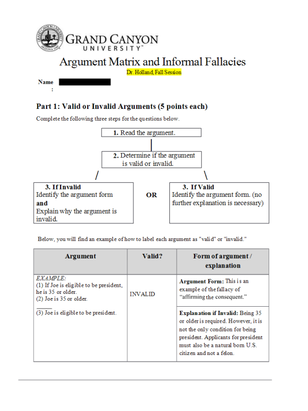 PHI 103 Week 3, Topic 2 Logic Informal Fallacies