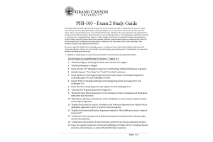 PHI 103 Week 10, Topic 5 Study Guide for Exam 2