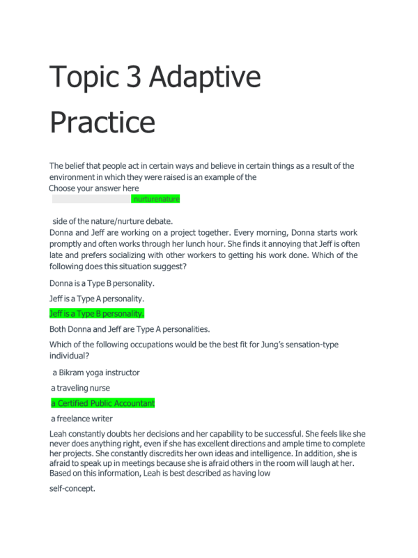 MGT 420 Topic 3 - Adaptive Practice