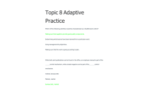 MGT 420 Topic 8 - Adaptive Practice