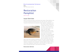 BIO 220 Topic 5 Assignment; Restoration Pamphlet - Species are being found dead on local beaches