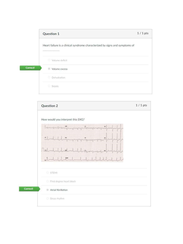 NRNP 6568 Week 4 Knowledge Check - Cardiac and Pulmonary Conditions