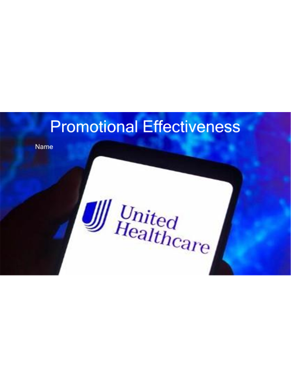 Promotional Effectiveness United Healthcare Course Resources